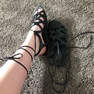 Lace up flats